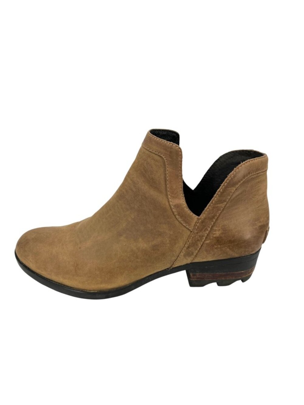 Sorel Lolla Leather Ankle Booties Brown Slip-On Waterproof Size 11